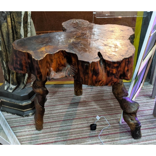 371 - SIDE TABLE, naturalistic finish mangrove tree construction, 79cm x 71cm x 72cm.