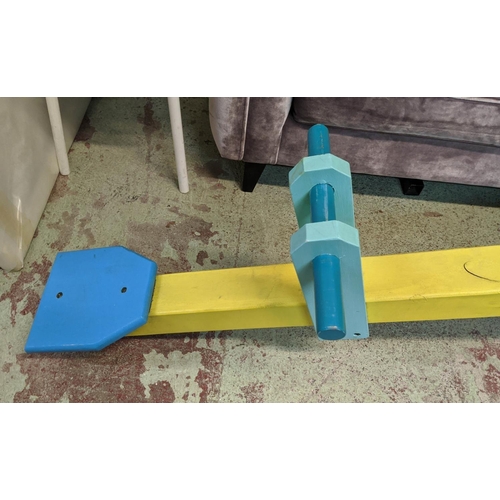 378 - FASHION SHOOT SET PROP SEESAW, 310cm L approx, painted finish.