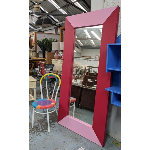 379 - FASHION SHOOT SET PROPS, including a chair, 90cm H, and a mirror, 190cm x 90.5cm, painted finish.