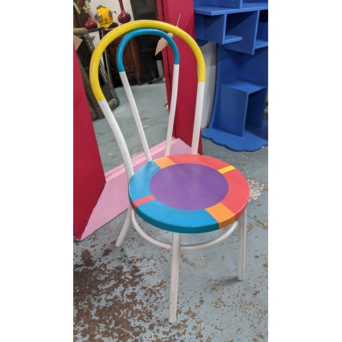 379 - FASHION SHOOT SET PROPS, including a chair, 90cm H, and a mirror, 190cm x 90.5cm, painted finish.