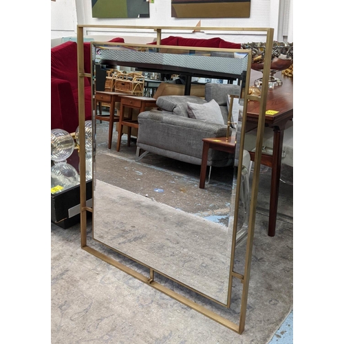 431 - WALL MIRROR, projecting frame, gilt frame, bevelled edge glass, 114cm x 96cm.