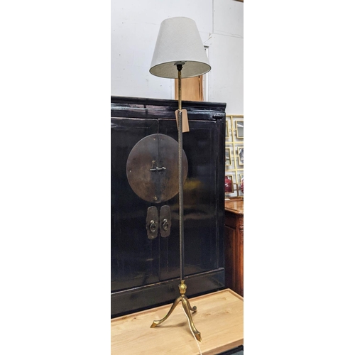 433 - FLOOR LAMP, 177cm H, 1950's Italian style, leathered detail with shade.