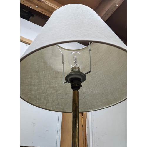 433 - FLOOR LAMP, 177cm H, 1950's Italian style, leathered detail with shade.