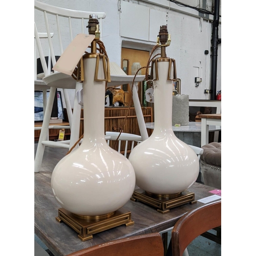 469 - PAOLO MOSCHINO ADESSA TABLE LAMPS, a pair, ivory finish, 60cm H. (2)