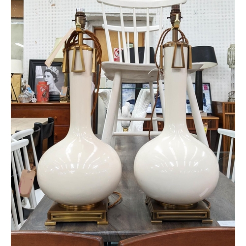 469 - PAOLO MOSCHINO ADESSA TABLE LAMPS, a pair, ivory finish, 60cm H. (2)