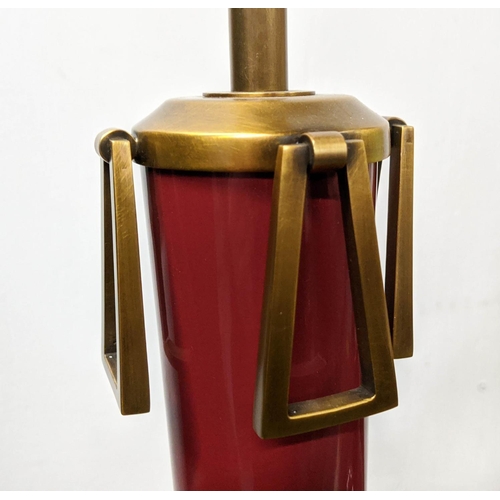 471 - PAOLO MOSCHINO ADESSA TABLE LAMPS, a pair, oxblood finish, 60cm H. (2)