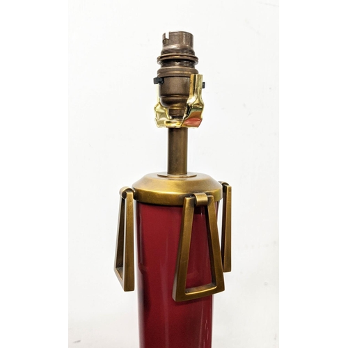 471 - PAOLO MOSCHINO ADESSA TABLE LAMPS, a pair, oxblood finish, 60cm H. (2)