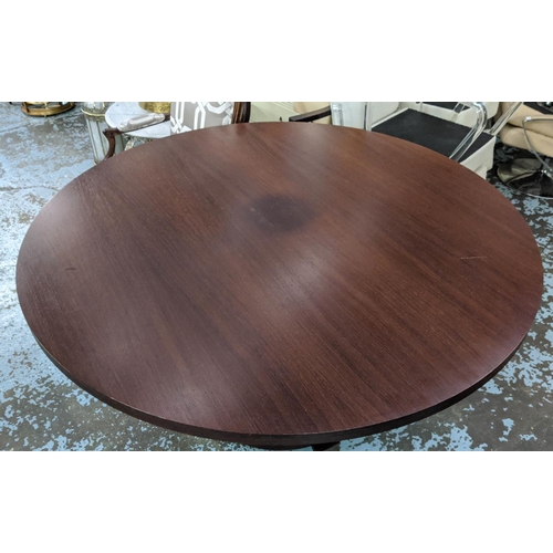 475 - DINING TABLE, 149cm diam x 76.5cm H Bespoke stained oak with a circular top.