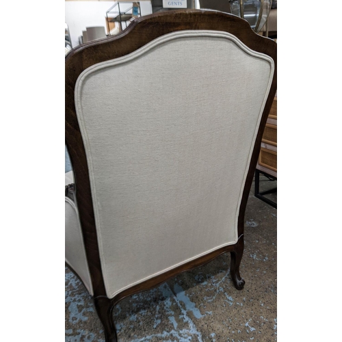 479 - BALZAROTTI PARIS BERGERE, 72cm W x 96cm H Louis XV design with linen upholstery.