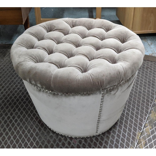 480 - FOOTSTOOL, 60cm x 40cm H, velvet upholstered with rising lid.