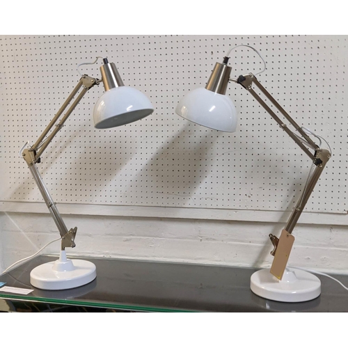 494 - DESK LAMPS, a pair, Anglepoise style design, 77cm H at tallest. (2)