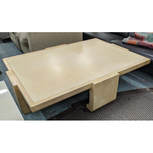 502 - LOW TABLE, 168cm W x 41cm H x 122cm D in the manner of Maitland Smith.