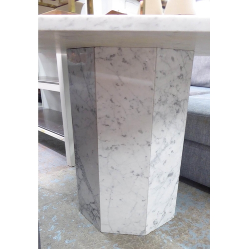 503 - CENTRE TABLE, 110cm x 71cm H marble with an octagonal top.