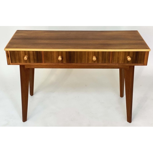 521 - MORRIS OF GLASGOW 'CUMBRAE' WRITING TABLE, 1970s American walnut, by Neil Morris, with three frieze ... 