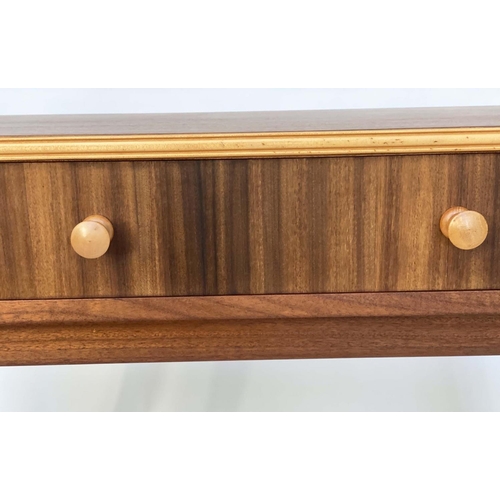 521 - MORRIS OF GLASGOW 'CUMBRAE' WRITING TABLE, 1970s American walnut, by Neil Morris, with three frieze ... 