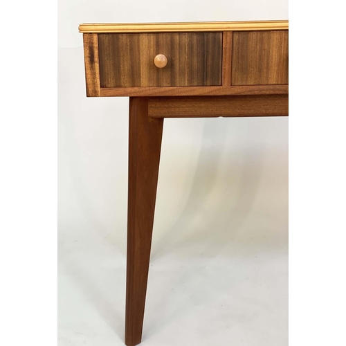 521 - MORRIS OF GLASGOW 'CUMBRAE' WRITING TABLE, 1970s American walnut, by Neil Morris, with three frieze ... 