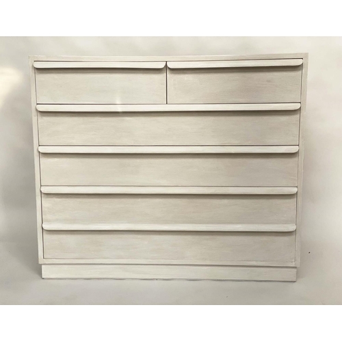 533 - CHELSEA TEXTILES CHEST, grey painted with two short and four long drawers ribbed with integral handl... 