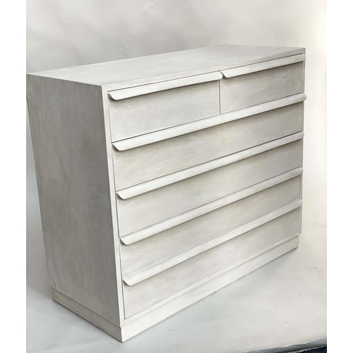 533 - CHELSEA TEXTILES CHEST, grey painted with two short and four long drawers ribbed with integral handl... 