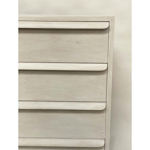 533 - CHELSEA TEXTILES CHEST, grey painted with two short and four long drawers ribbed with integral handl... 