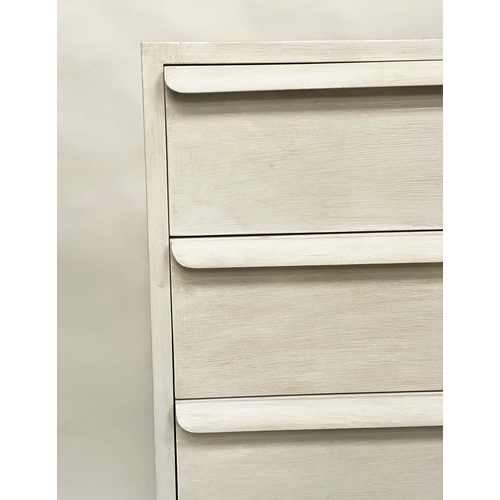 533 - CHELSEA TEXTILES CHEST, grey painted with two short and four long drawers ribbed with integral handl... 