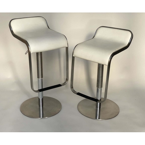 534 - LA PALMA LEM BAR STOOLS BY SHIN & TOKOMO AZUMI, a pair, 86cm H, height adjustable. (2)