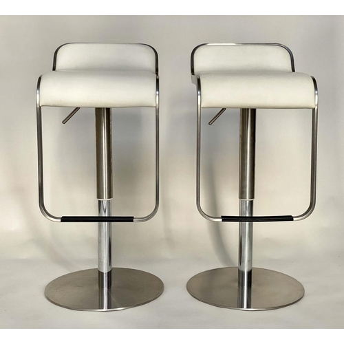 534 - LA PALMA LEM BAR STOOLS BY SHIN & TOKOMO AZUMI, a pair, 86cm H, height adjustable. (2)