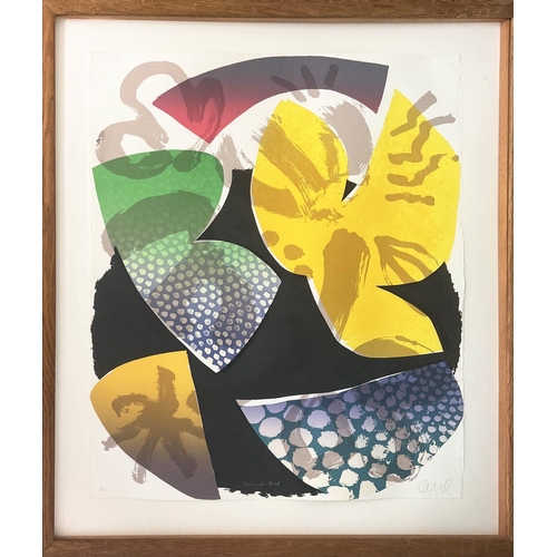 71 - MANNER OF HOWARD HODGKIN (British 1932-2017) 'Sunspot-bird' and 'Sunspot-cactus', a pair of screen p... 