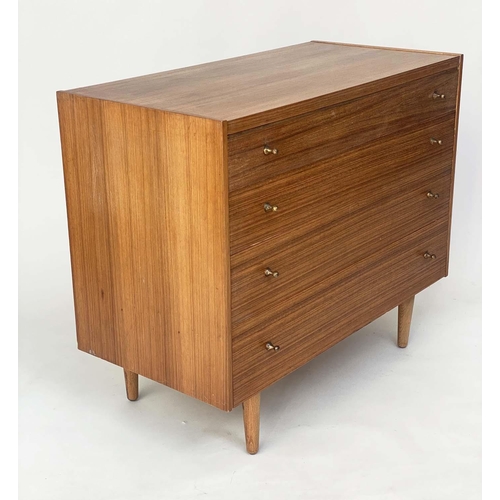 464 - WRIGHTON CHEST, 1970's Danish style, teak with four long drawers, 91cm x 46cm x 77cm H.