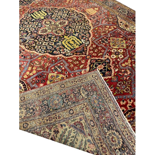 146 - ANTIQUE PERSIAN TABRIZ CARPET, 385cm x 275cm.