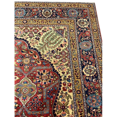 146 - ANTIQUE PERSIAN TABRIZ CARPET, 385cm x 275cm.