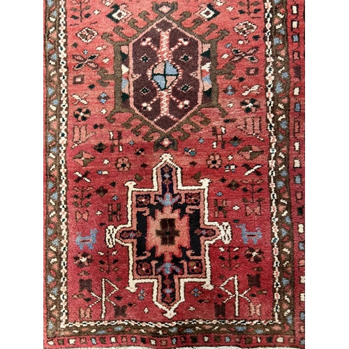 151 - PERSIAN KARAJA RUNNER, 436cm x 71cm.