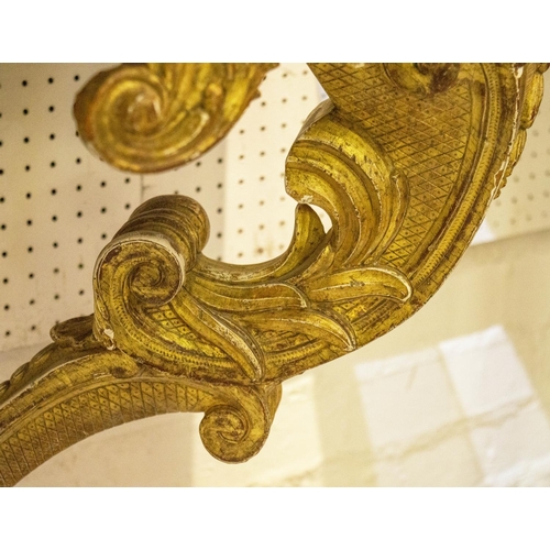 172 - CONSOLE TABLE, 79cm H x 140cm W x 42cm D, Louis XIV giltwood, circa 1700, with royal red marble top.