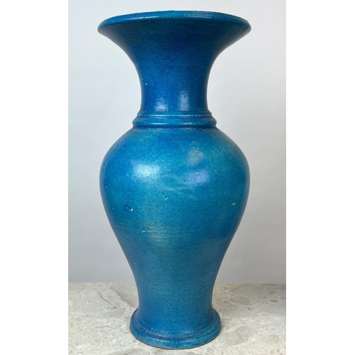 21 - VASES, a pair, turquoise glazed ceramic, 58cm H. (2)