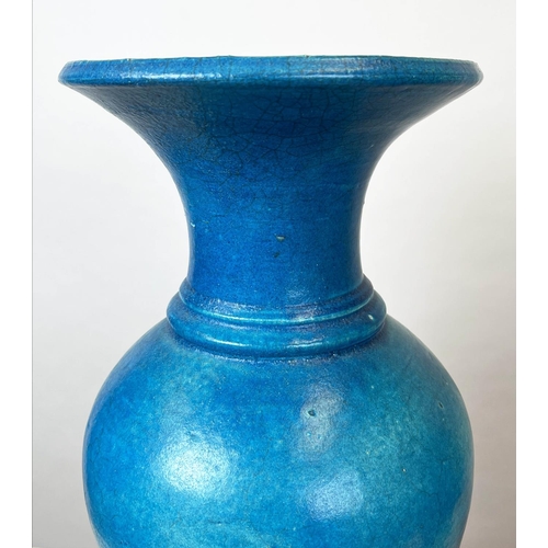 21 - VASES, a pair, turquoise glazed ceramic, 58cm H. (2)