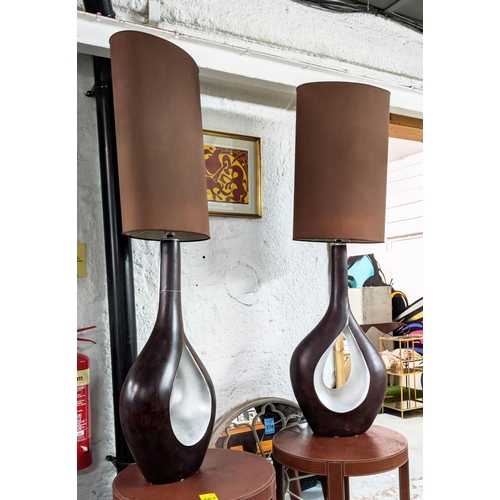 307 - GIOROGIO COLLECTION TABLE LAMPS, a pair, with shades, 161cm H. (2)