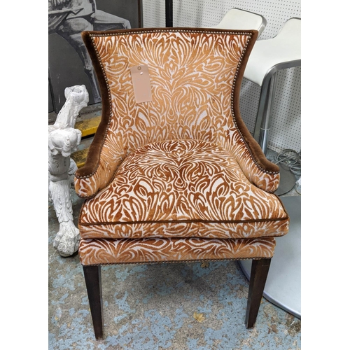 314 - WILLIAM YEOWARD LAUNAY ARMCHAIR, 60cm x 60cm x 96cm.