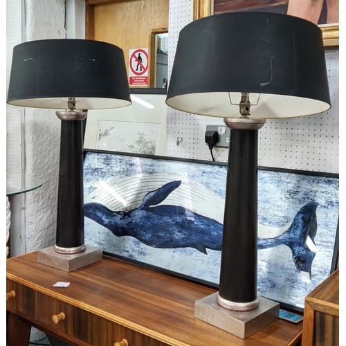 315 - PORTA ROMANA TABLE LAMPS, a pair, 84cm H, with shades. (2)