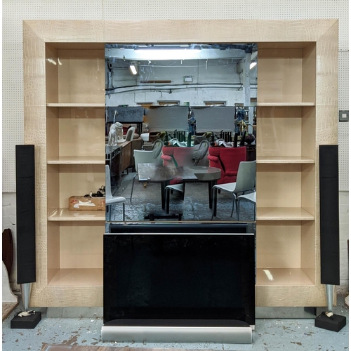 318 - FENDI MIRANDUS BOOKSHELF, 240cm x 48cm x 225cm, with built in television.