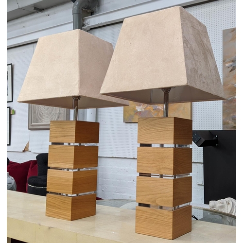 333 - LINLEY TABLE LAMPS, 68cm H, a pair, by David Linley, with shades. (2)