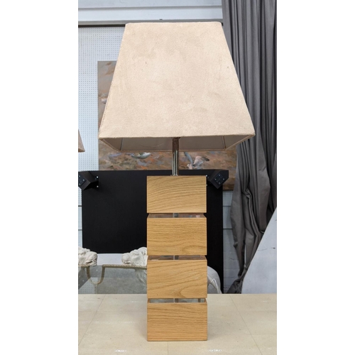 333 - LINLEY TABLE LAMPS, 68cm H, a pair, by David Linley, with shades. (2)