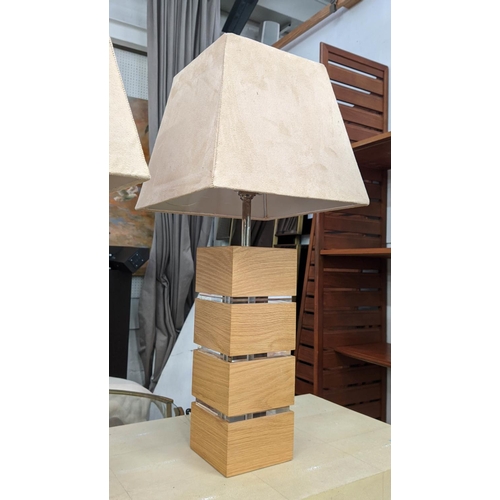 333 - LINLEY TABLE LAMPS, 68cm H, a pair, by David Linley, with shades. (2)