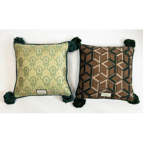 35 - GUCCI CUSHIONS, two, Snake and Tiger, 40cm x 40cm. (2)