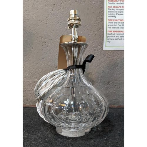 361 - DECANTER TABLE LAMPS, a pair, 29cm H. (2)