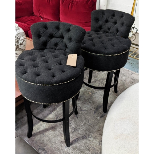 364 - EICHHOLTZ BAR STOOLS, a pair, 96cm H. (2)