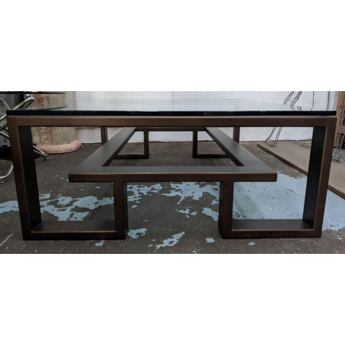 489 - VILLIERS BROTHERS BROOKLYN COFFEE TABLE, 120cm W x 40cm H x 95cm D.