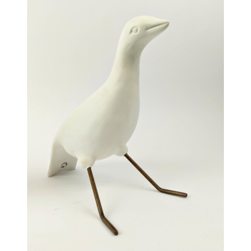 510 - JULIAN CHICHESTER GESSO SEATED BIRDS, 28cm H. (2)