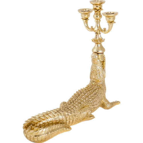 524 - CROCODILE CANDELABRA, a pair, gilt finish, 44cm x 51cm x 15cm.