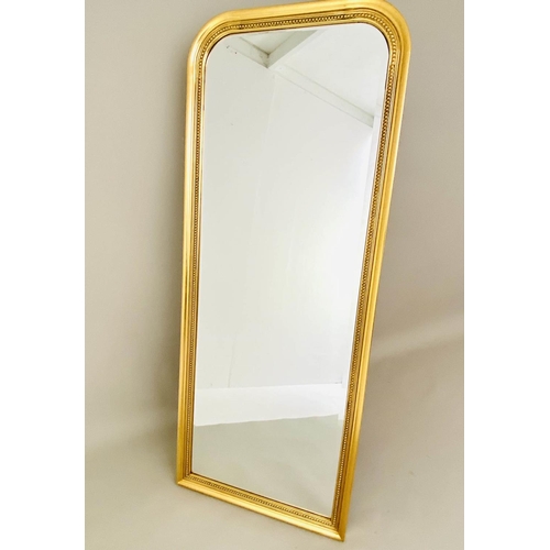 526 - DRESSING MIRROR, Louis Philipp style, gilt frame 163cm x 64cm.