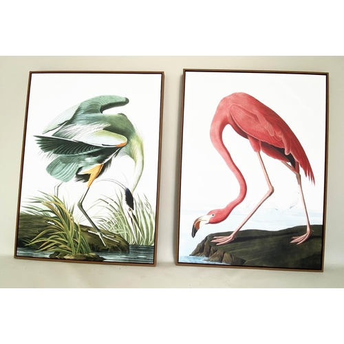 527 - AFTER JOHN AUDUBON, prints on canvas, a set of 2, framed 
113cm x 83cm.