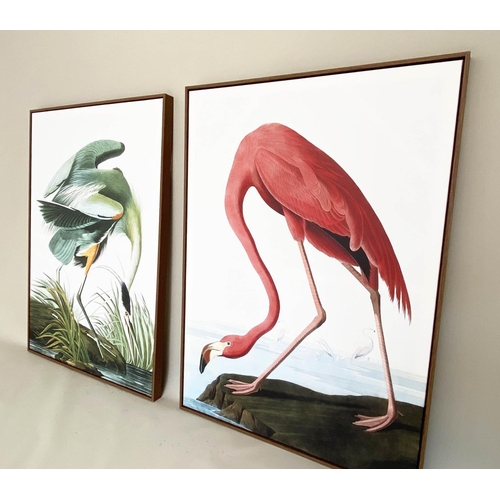 527 - AFTER JOHN AUDUBON, prints on canvas, a set of 2, framed 
113cm x 83cm.